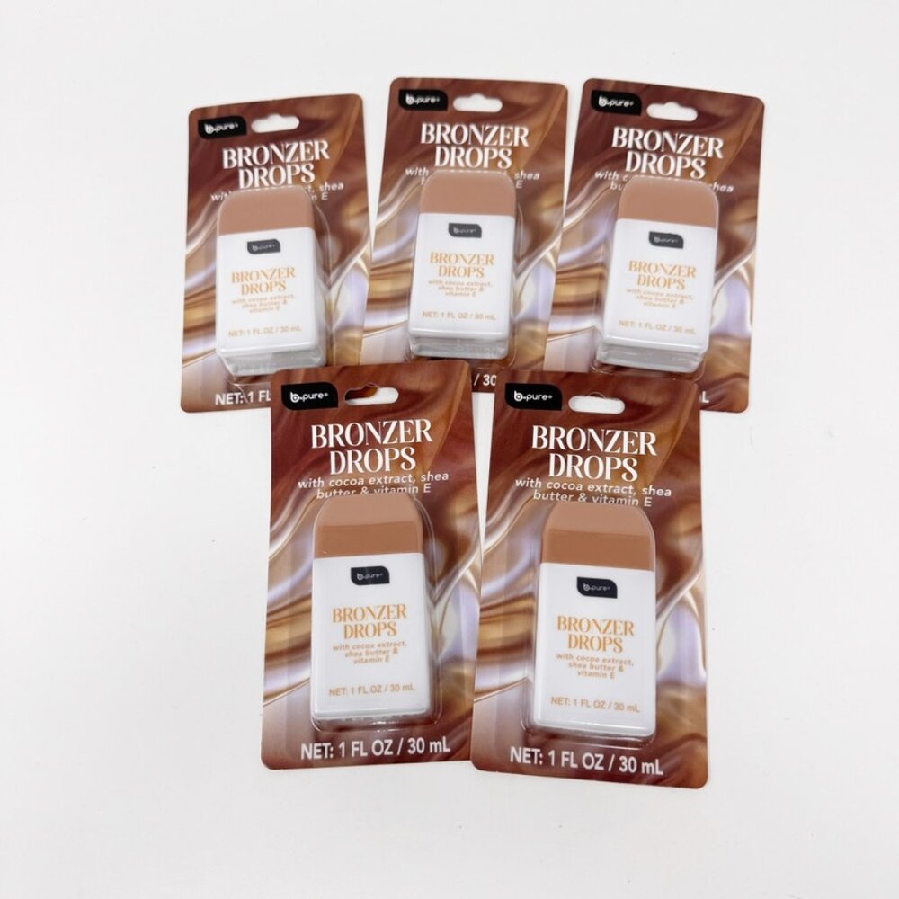 LOT 5 - B.Pure Bronzer Drops w Cocoa Extract Shea Butter & Vitamin E NEW